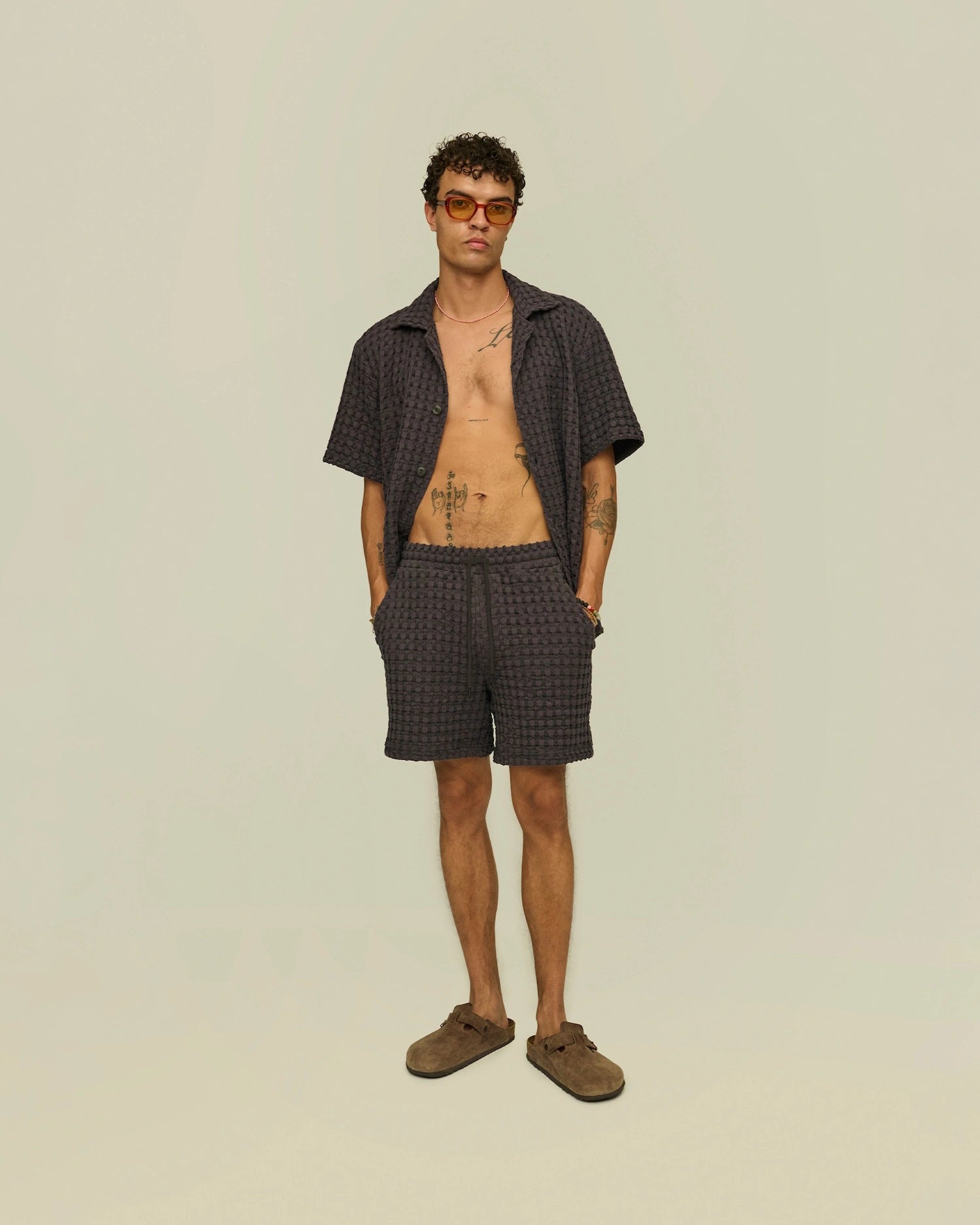 OAS Nearly Black Porto Waffle Shorts_9