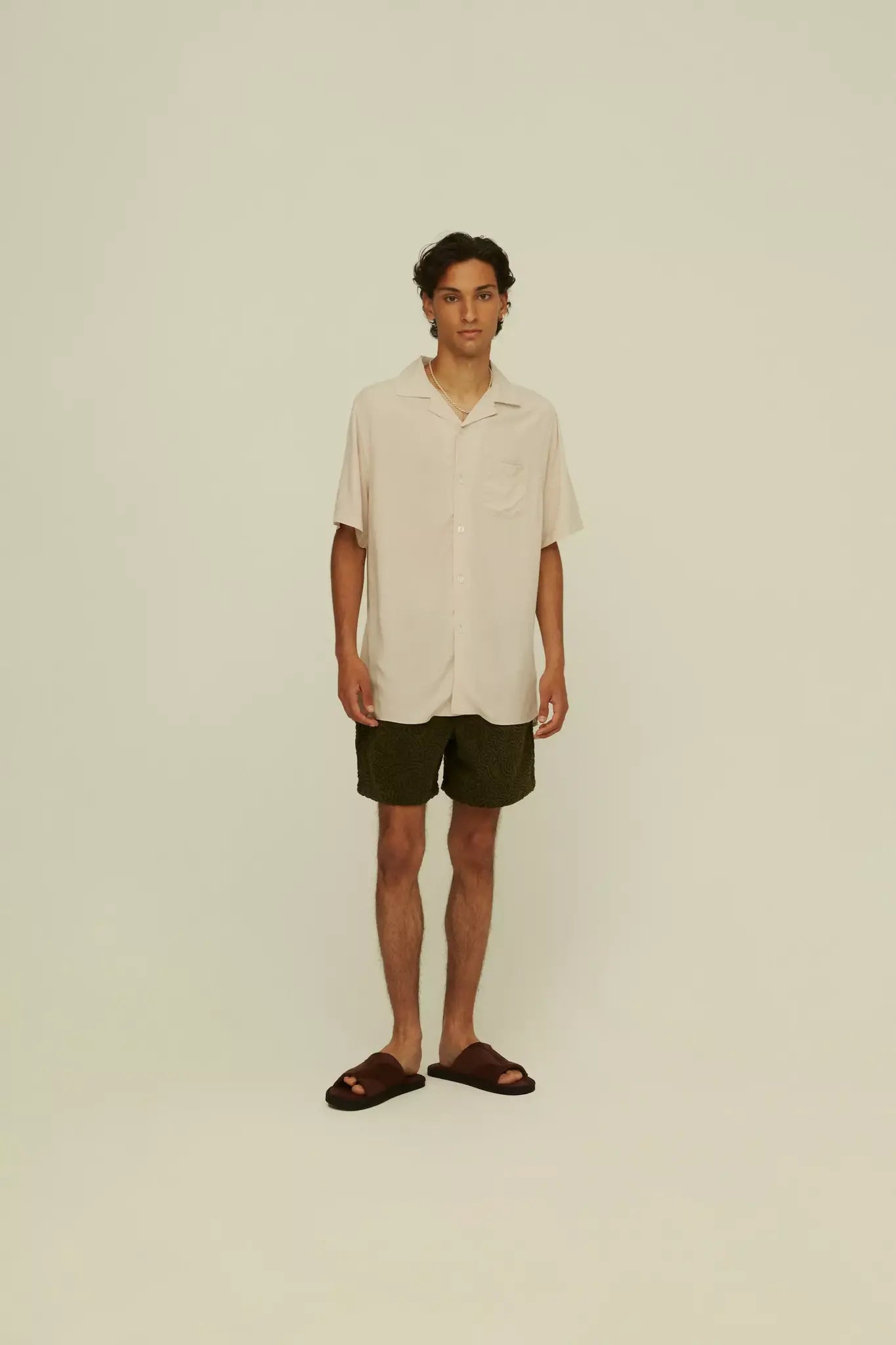 OAS Sand Plain Viscose Shirt_4