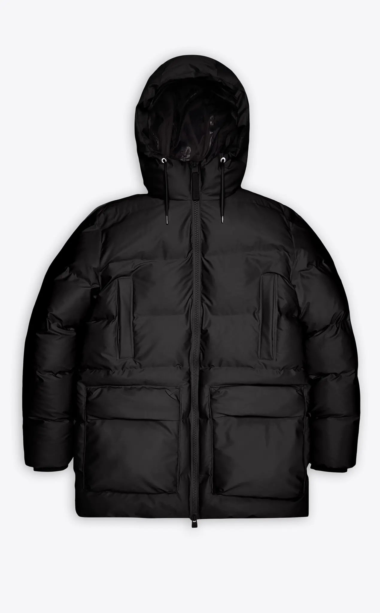 Rains Alta Long Puffer Cargo Jacket Black_1