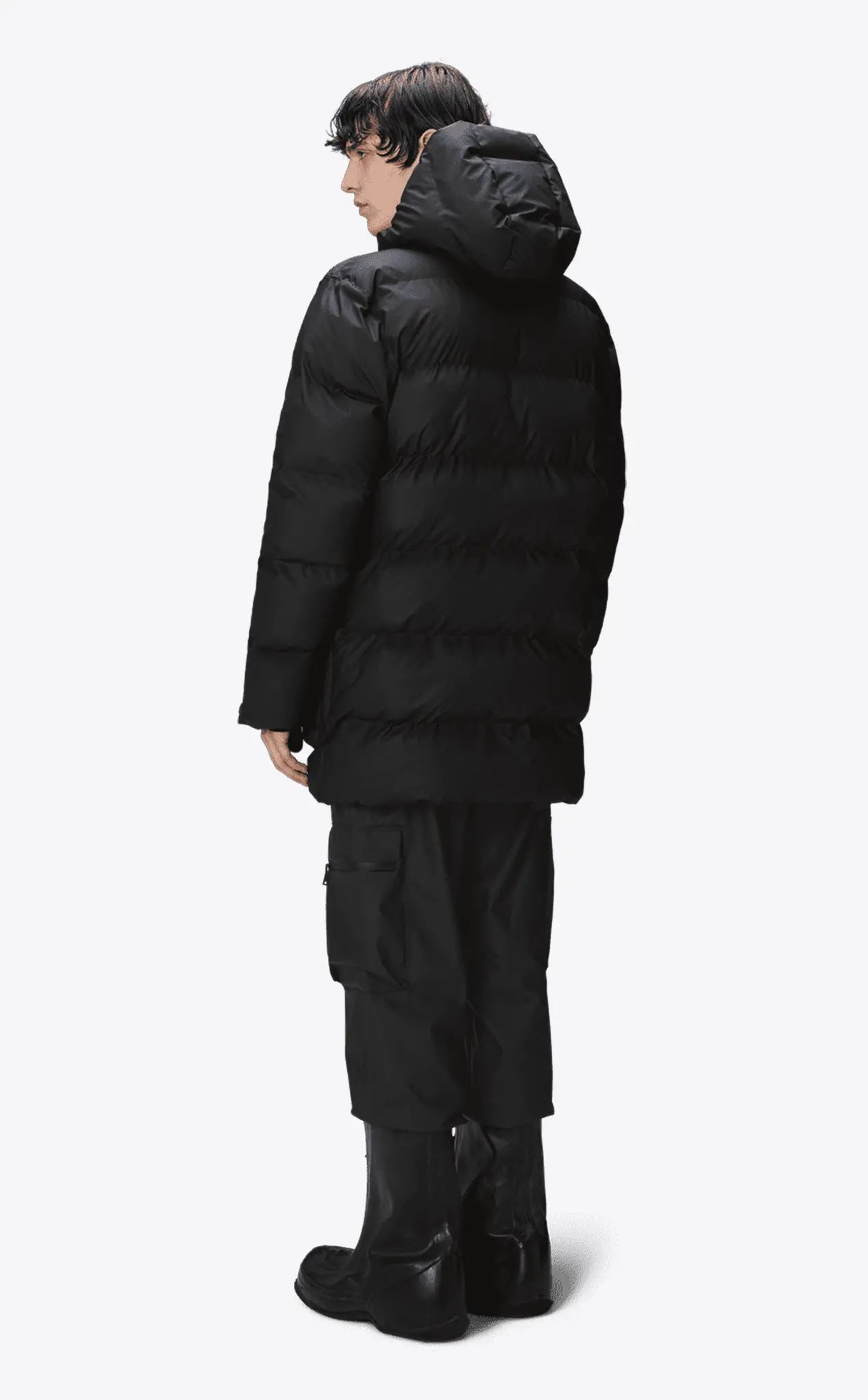 Rains Alta Long Puffer Cargo Jacket Black_6