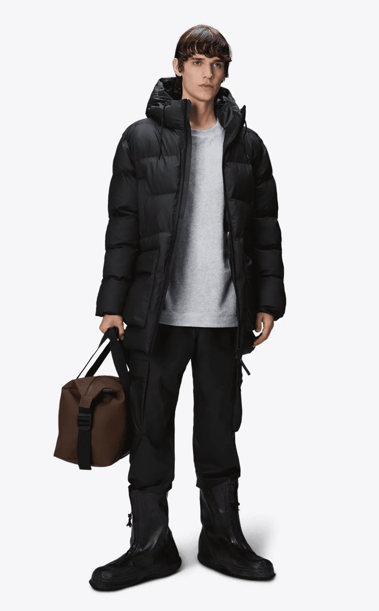 Rains Alta Long Puffer Cargo Jacket Black_7