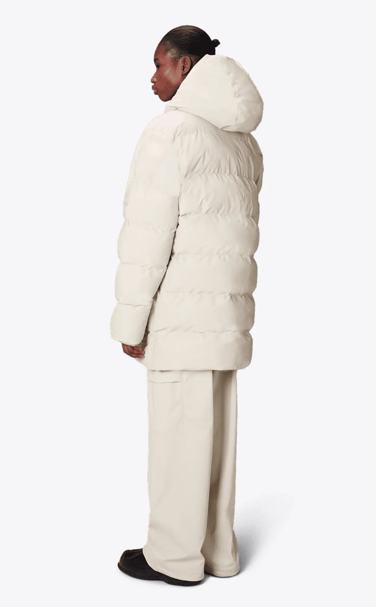 Rains Alta Long Puffer Cargo Jacket Dune Grain_6