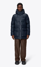 Rains Alta Long Puffer Cargo Jacket Dune Navy_2