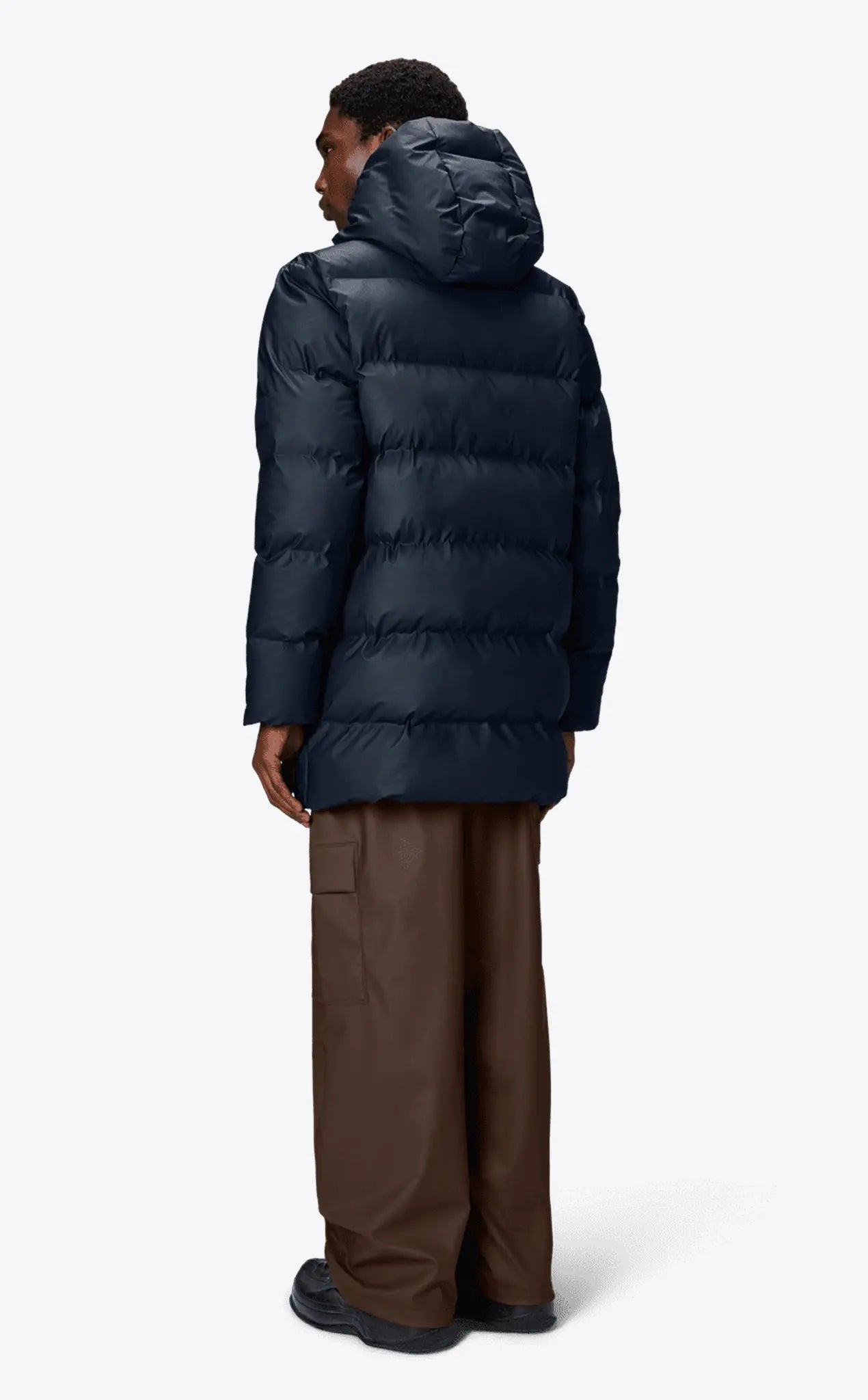 Rains Alta Long Puffer Cargo Jacket Dune Navy_3