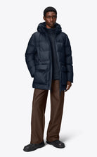 Rains Alta Long Puffer Cargo Jacket Dune Navy_4