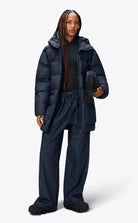 Rains Alta Long Puffer Cargo Jacket Dune Navy_7