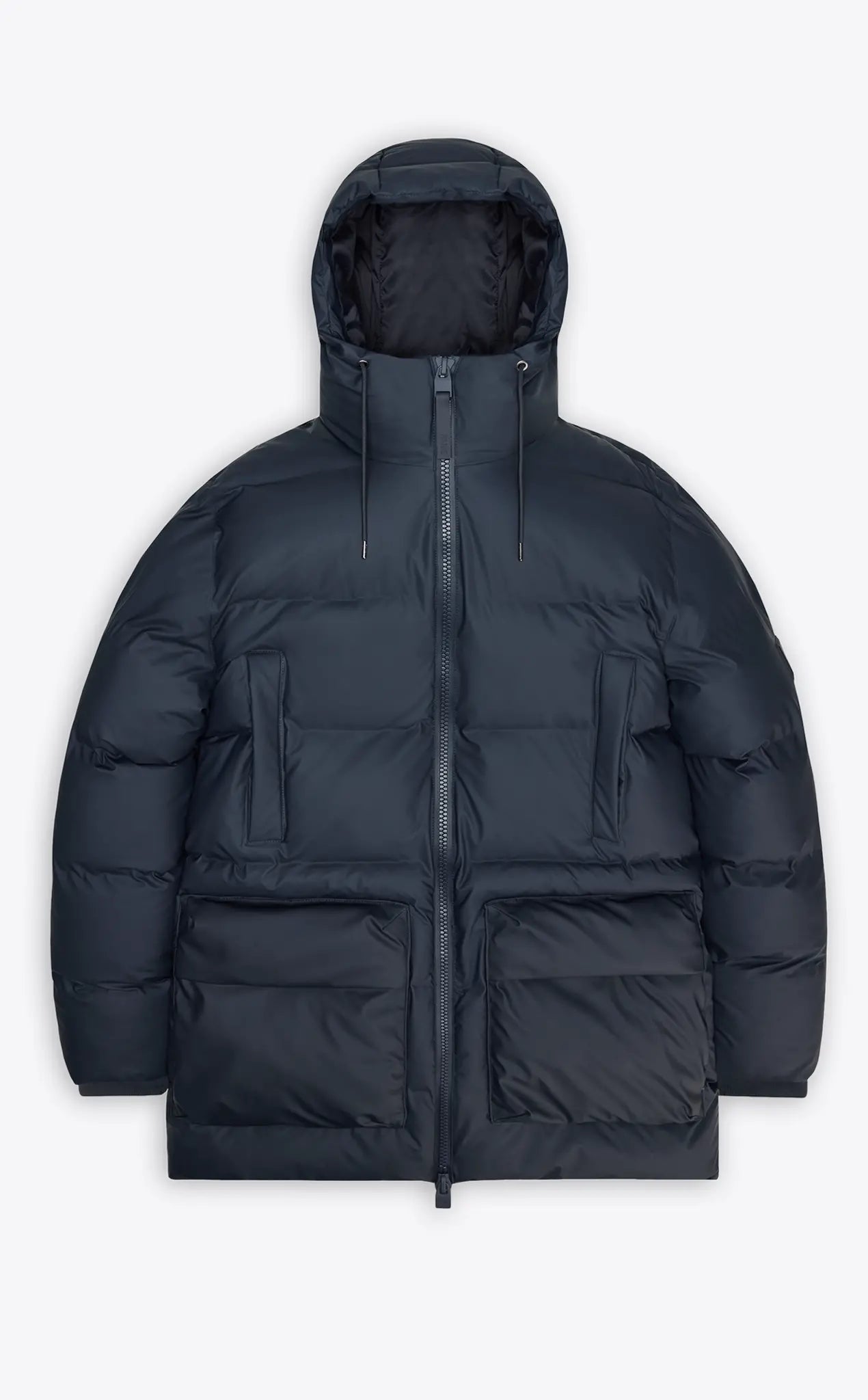 Rains Alta Long Puffer Cargo Jacket Navy_1