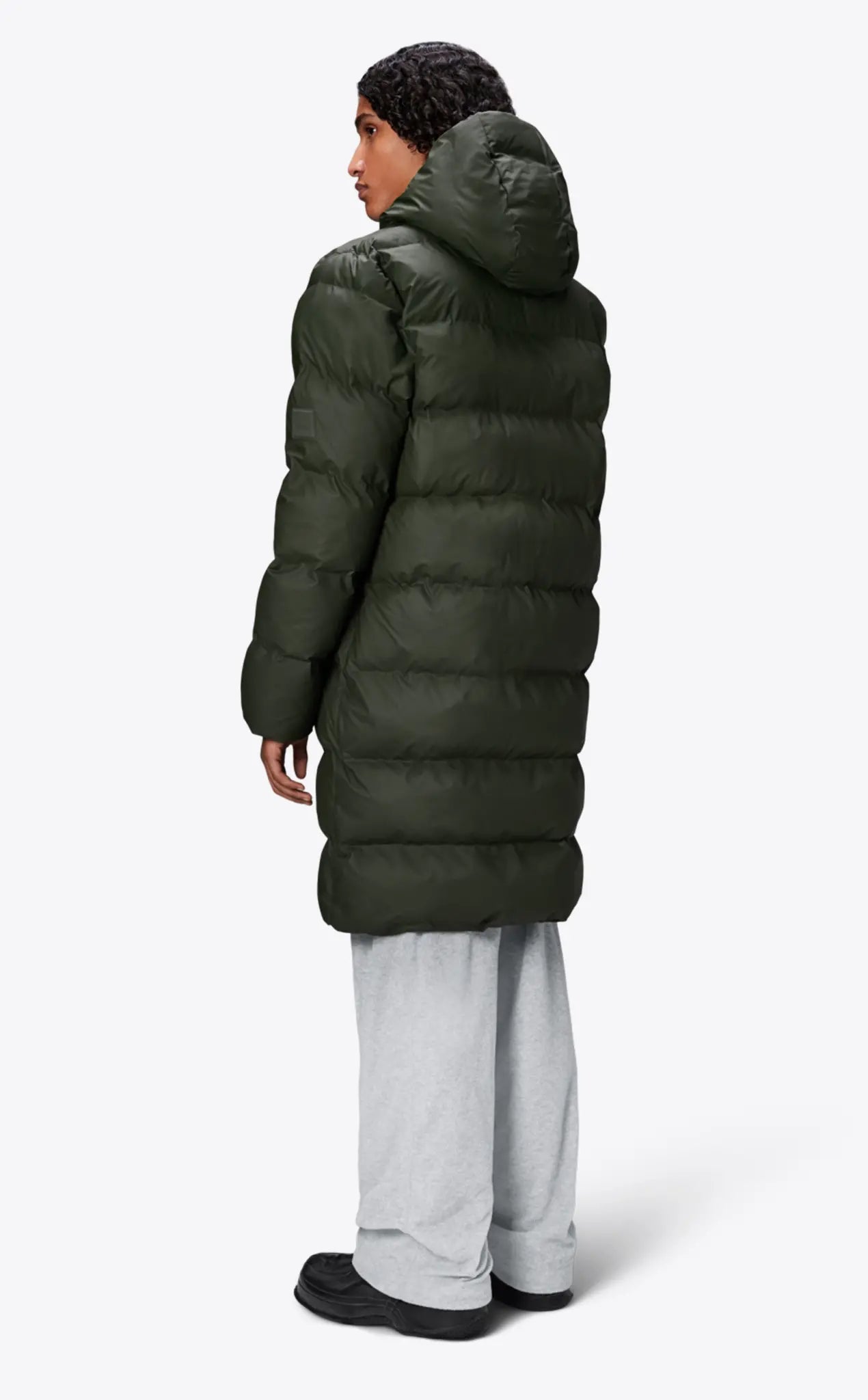 Rains Alta Long Puffer Jacket Green_3