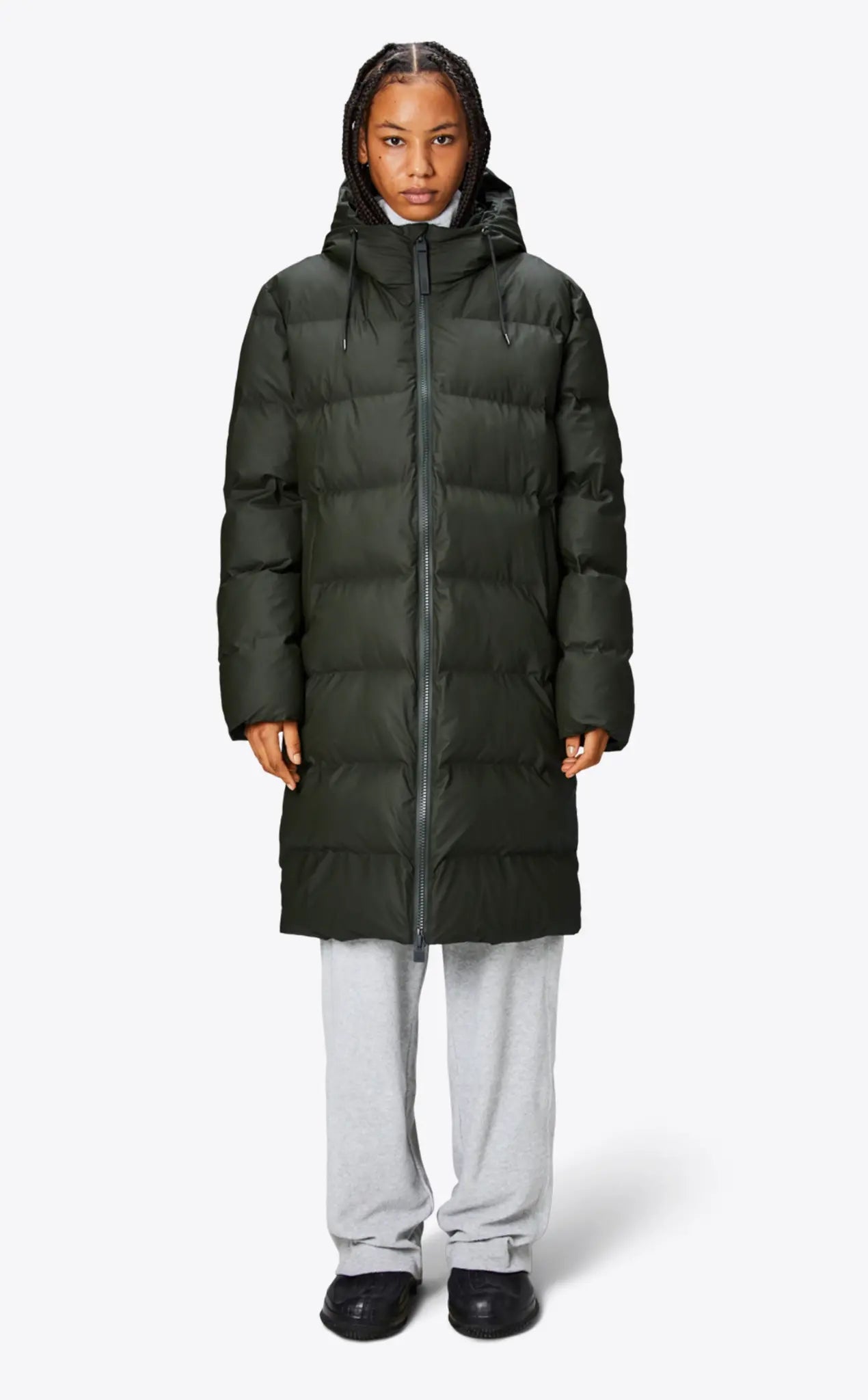 Rains Alta Long Puffer Jacket Green_5