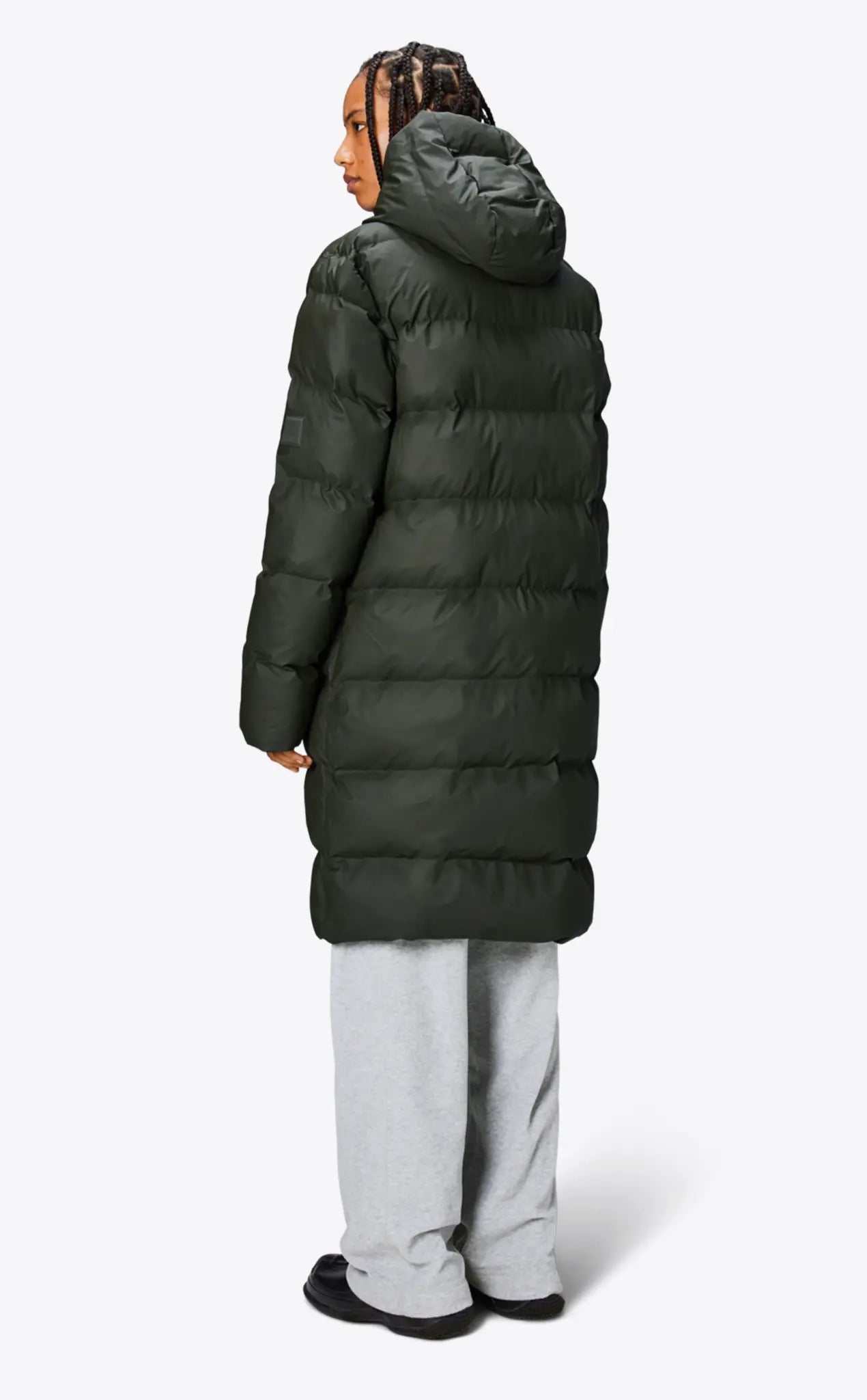 Rains Alta Long Puffer Jacket Green_6