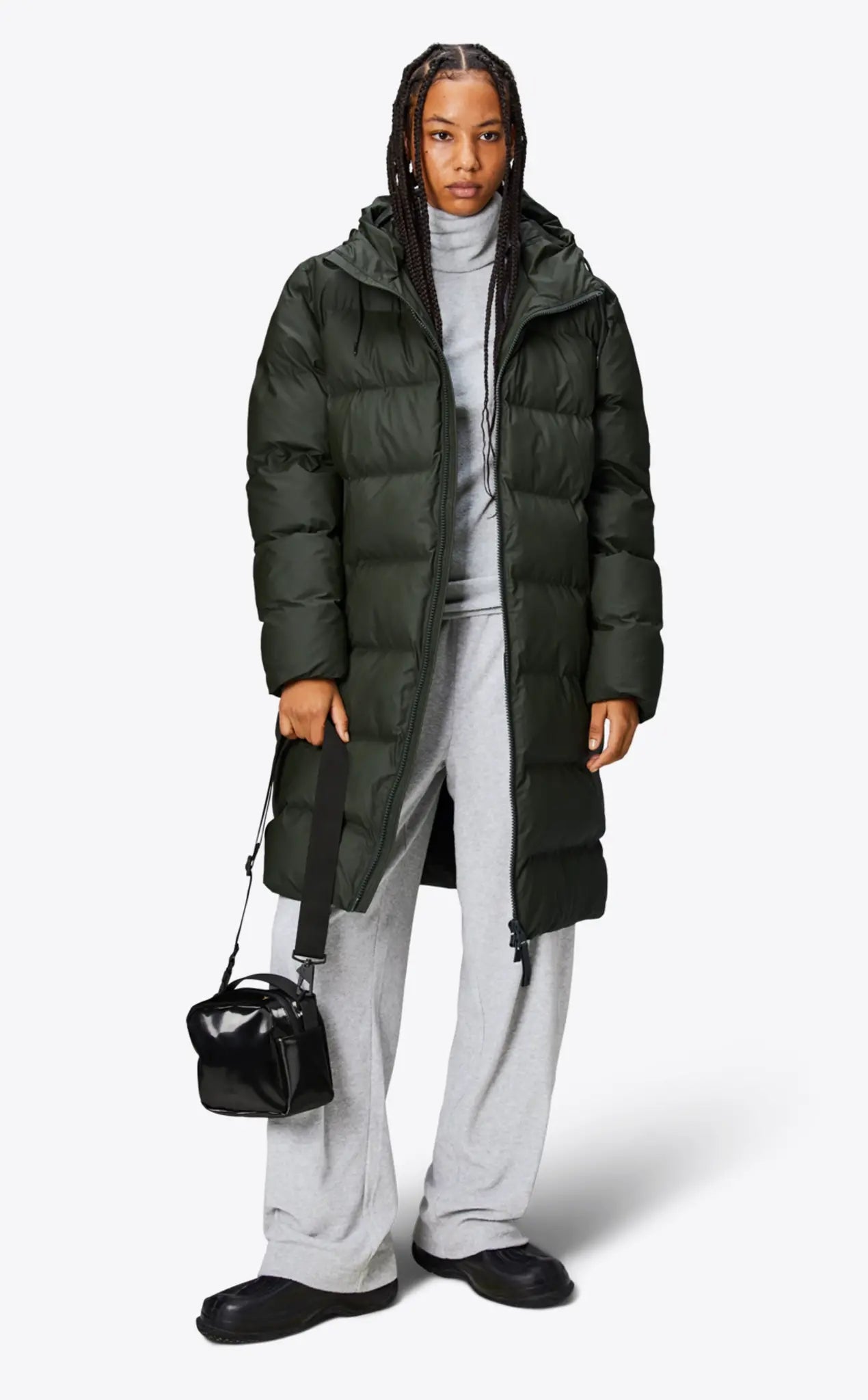 Rains Alta Long Puffer Jacket Green_7