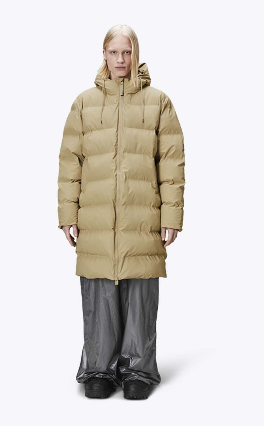 Rains Alta Long Puffer Jacket Sand_2