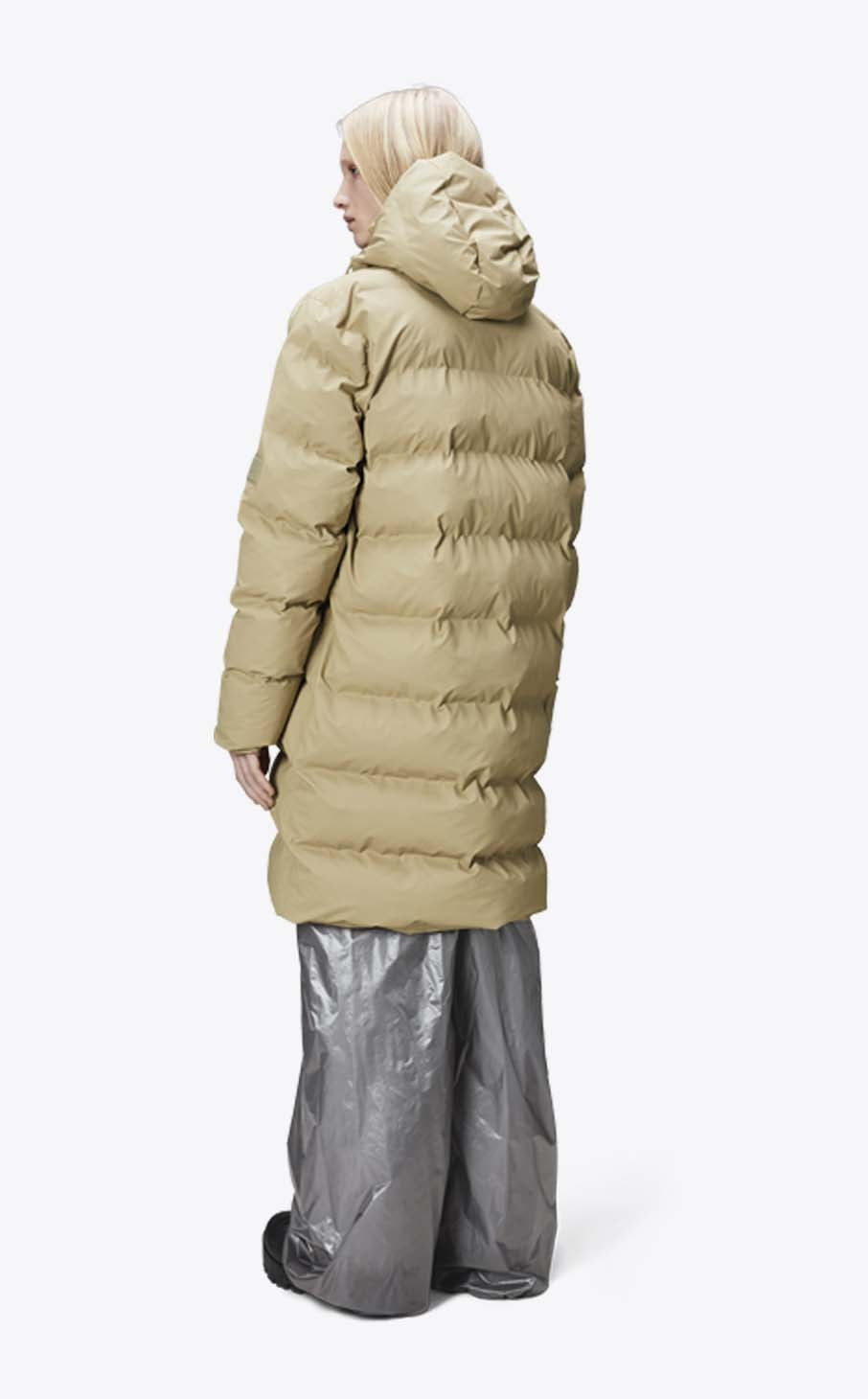 Rains Alta Long Puffer Jacket Sand_3