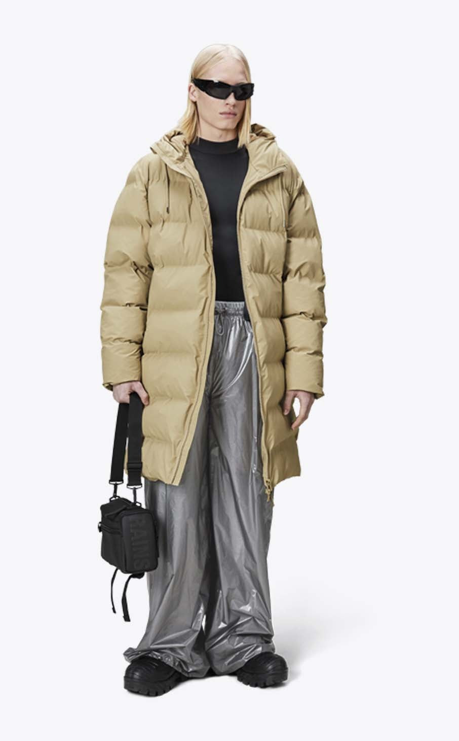 Rains Alta Long Puffer Jacket Sand_4