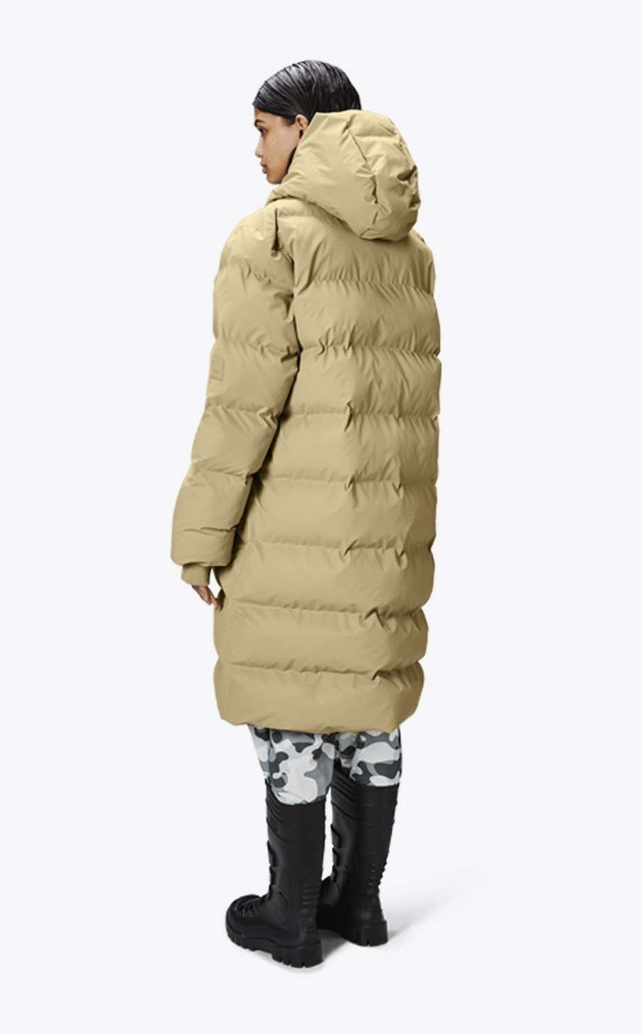 Rains Alta Long Puffer Jacket Sand_6