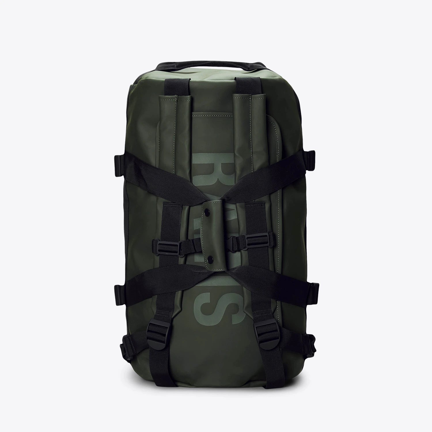 Rains Texel Duffel Bag Small Green Duffel Backpack