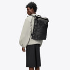 Rains Trail Cord Rolltop Backpack Black_4